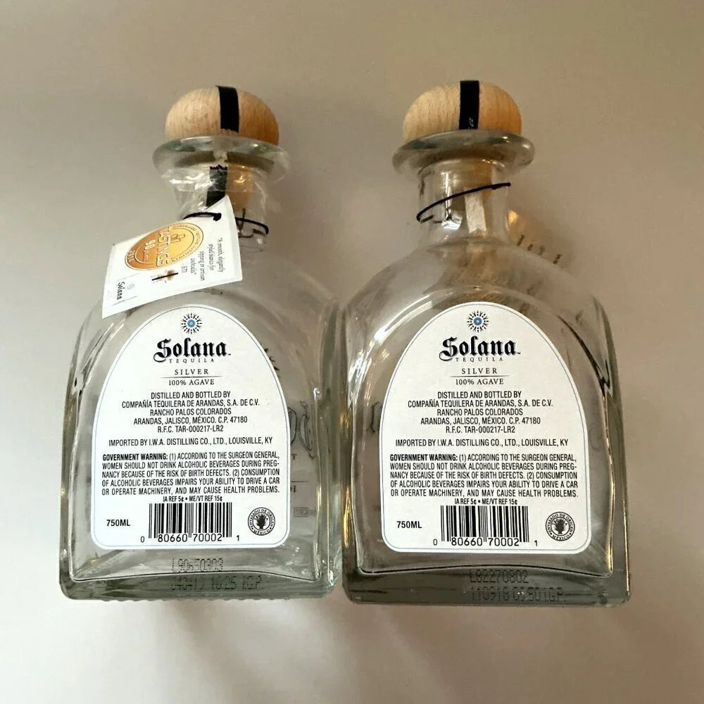 DIY CRAFTING GLASS TEQUILA BOTTLES SET (2) 750 ML